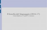 Filosofia del linguaggio (2016-17) - Università di Roma 2016_17_6.pdf · Linguaggio verbale Lingue segnate dei sordi Linguaggi gestuali . 2. Articolatezza... Codici con segni non