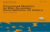 INSCRIPTIONS OF HATRA Personal Names in the Aramaic ...edizionicafoscari.unive.it/media/pdf/books/978-88-6969-231-4/978... · Andrea Giardina (Scuola Normale Superiore, Pisa, Italia)