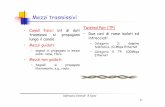 Mezzi trasmissivi - di.unito.itrossano/DIDATTICA/INF-0708/lezione20.pdf · Mezzi trasmissivi: cavi coassiali, fibra Cavo coassiale: • Conduttore rame (portante segnale) • Strato