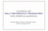 RALLY MATEMATICO TRANSALPINO - iclugo1.gov.it · imparare a “parlare di matematica”, a spiegare idee e procedimenti con richiesta esplicita di spiegazione La matematica … contribuisce