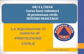 La legislazione in PROTEZIONE CIVILE · La PROTEZIONE CIVILE ITALIANA : …. una realtà da raccontare…. La storia della Protezione Civile in Italia e della normativa che la regola