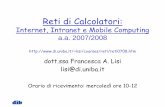 Introduzione alle reti di calcolatori - di.uniba.itlisi/courses/reti/Reti01.pdf · A.Tanenbaum, “Reti di Computer” (IV ed.), Pearson Education Italia 2003 ... Reti di Calcolatori-