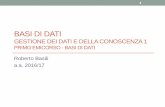 BASI DI DATI - ai-nlp.info.uniroma2.itai-nlp.info.uniroma2.it/basili/didattica/DB_16_17/001_Intro_2016... · Obbiettivi Formativi •Approfondire i problemi della modellazione concettuale