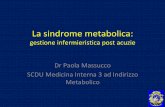 La sindrome metabolica - Azienda Ospedaliera San Luigi ... · diagnosi anche di IFG (alterata glicemia a digiuno) ... post infarto un problema ancora aperto DIGAMI 2 :ha confermato