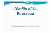 L’Emilio di J.J. Rousseau - unibg.it - Emilio.pdf · R. si trova nel 1759 a Montmorency, ospite del maresciallo Luxembourg. Qui compone l’ultima parte del testo dedicata a Sofia,