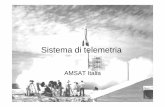 Sistema di telemetria - amsat.it · Sistema di telemetria AMSAT Italia - Fogliano, 18 marzo 2007 telemetria • Effettuare misurazioni su un sistema mentre sta funzionando • Raccogliere