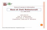 Basi di Dati Relazionali - mat.unical.itrullo/teaching/basidati_rel/a.a.09-10/lab/lezioni_lab/2010... · semplificato orientato al modello relazionale Corso di Basi di Dati Relazionali