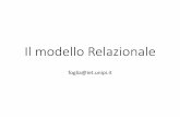Il modello Relazionale - ing.unipi.ita080066/didattica/BD/3 - Modello relazionale.pdf · Il Modello Relazionale •Il modello Relazionale è il modello logico oggi più usato dai