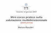 Mini corso pratico sulla valutazione multidimensionale · Venerdì, 12 gennaio 2007 Mini corso pratico sulla valutazione multidimensionale (parte prima) Renzo Rozzini