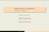 Matematica e Statistica - Dipartimento di Matematica · Matematica e Statistica Aritmetica - Appuntiv. 10 ottobre ENRICO ROGORA1 1Dipartimento di Matematica ”Sapienza”, Universita