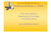 La working memory- memoria di lavoro e i DSA · La working memory-memoria di lavoro e i DSA Prof. Paola Palladino Dipartimento di Psicologia Università di Pavia paola.palladino@unipv.it