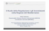 Il Ruolo della Regolazione e gli Investimenti nella ... · Il Ruolo della Regolazione e gli Investimenti nella Regione del Mediterraneo 1 Fabio Tambone Responsabile Relazioni Esterne