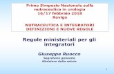 Ruocco Rovigo NUTRACEUTICA - medicalsynthesis.eumedicalsynthesis.eu/wp-content/uploads/2018/02/Regole-Ministeriali-per... · 4 Integratori alimentari: definizione direttiva 2002/46/CE