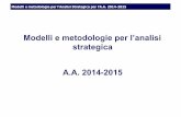 Modelli e metodologie per l’analisi strategica A.A. 2014-2015 · Le conclusioni dellʼanalisi di scenario ‣ Nellʼanalisi di scenario la maggior difﬁcoltà è rappresentata