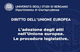 DIRITTO DELL’UNIONE EUROPEA L’adozione degli atti nell ... · UNIVERSITÀ DEGLI STUDI DI BERGAMO La procedura legislativa ordinaria –PLO (art. 294 TFUE) La Commissione presenta