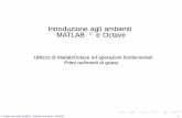 Introduzione agli ambienti MATLABpaola-gervasio.unibs.it/CS/matlab.pdf · MATLAB e Octave MATLAB = MATrix LABoratory e un ambiente di programmazione orientato al calcolo scienti co.