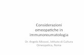 Considerazioni omeopache in immunoreumatologia fileModello di malaa cronica • Predisposizione costuzionale (assimilabile alla associazione HLA di alcune malae autoimmuni)