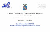 Libero Consorzio Comunale di Ragusa 1.pdfPer cominciare : Cosa sono i fondi europei? I fondi europei sono organizzati in PROGRAMMI tematici, dedicati a specifici obiettivi (salute,