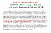 Vasari a Bologna (1539-40) [MEMOFONTE 1568, p. 1231-32 ... · L’opera dunque della testata di quel refettorio fu divisa in tre quadri. In uno aveva ad essere quando Abramo nella