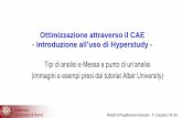 introduzione all’uso di Hyperstudy - ingmecc.uniroma1.it · Università di Roma Metodi di Progettazione Avanzata –F. Campana / M. Bici 1- il motore di ottimizzazione (analisi