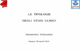 LE TIPOLOGIE DEGLI STUDI CLINICI - web2.sacrocuore.itweb2.sacrocuore.it/goirc/pdf_29_04_2014/1_GOIRC_Criscuolo.pdf · Nelle ricerche clinico-terapeutiche si persegue lo scopo di saggiare
