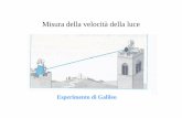 Esperimento di Galileofisica.unipv.it/Mihich/velocità-della-luce.pdfFIZEAU. Nel 1849 Fizeau effettuò la prima misura della velocità della luce sulla Terra. I componenti principali