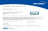 ISO 14001 2015 ITA · 2019-03-01 · ISO 14001 : 2015 In accordo con le procedure TÜV NORD CERT, si certifica che C E R T I F I C A T O N° di registrazione del certificato44 104