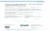 MANAGEMENT SYSTEM CERTIFICATE EN ISO 14001:2015.pdf · ISO 14001:2015 Valutato secondo le prescrizioni del Regolamento Tecnico RT-09/ Evaluated according to the requirements of Technical
