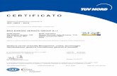 ISO 14001 2015 ITA - BEG Europe Service GroupISO 14001 : 2015 In accordo con le procedure TÜV NORD CERT, si certifica che C E R T I F I C A T O N di registrazione del certificato44