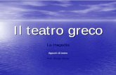 Il teatro greco · 2014-09-19 · La forma del teatro greco •• GradinataGradinata di forma semicircolare spesso addossata ad una altura. •• Orchestra, area intorno all’altare