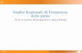 Analisi Regionale di Frequenza delle piene...• Conoscere la situazione italiana di disponibilità di dati e di metodi per la valutazione delle piene (potrebbe essere necessario doverli