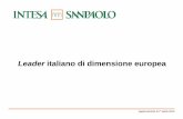 Leader italiano di dimensione europea · pagati 1,2 mld di euro per il 2014, 2,4 mld di euro per il 2015, 3 mld di euro per il 2016 e 3,4 mld di euro per il 2017. Nel Piano di Impresa