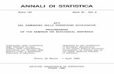AN N ALI DI STATISTICA Anno 119 Serie IX · Vol. 8 DEL … · 2016-05-23 · AN N ALI DI STATISTICA Anno 119 Serie IX · Vol. 8 ATTI DEL SEMINARIO SULLE STATISTICHE ECOLOGICHE PROCEEDINGS