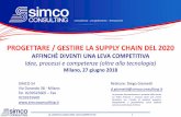 PROGETTARE / GESTIRE LA SUPPLY CHAIN DEL 2020 · 2019-08-20 · LA LOGISTICA 2020 COME LEVA COMPETITIVA 2 Simco è una delle più importanti società italiane di consulenza e formazione.