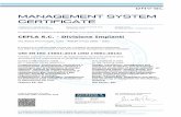 MANAGEMENT SYSTEM CERTIFICATE...Feb 02, 2018  · UNI EN ISO 14001:2015 (ISO 14001:2015) Valutato secondo le prescrizioni del Regolamento Tecnico RT-09/Evaluated according to the requirements