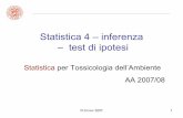 Statistica 4 – inferenza – test di ipotesiishtar.df.unibo.it/.../Statistica-lez4-inferenza-testhp.pdfStatistica non parametrica – test del χ2 – preliminari • supponiamo