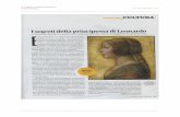LA BELLA PRINCIPESSA PANORAMA 10 DICEMBRE 2014 · 2018-01-15 · I segreti della principessa di Leonardo A Urbino dal 6 dicembre la mostra sulla misteriosa fanciulla, dipinta su pergamena