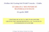 Ordine dei Geologi del Friuli Venezia – Giulia …Per i terreni di tipo 2 la resistenza al taglio allo stato critico coincide con quella dei terreni tipo 1 ma i valori di picco si