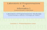 Laboratorio di Programmazione Informatica 1 - mat.uniroma2.itgiammarr/Teaching/LabInf1/Lezioni/Lez_01.pdf · Laboratorio di Programmazione & Informatica 1 (Laurea triennale in matematica)
