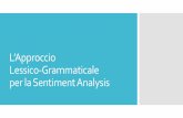 L’approccio Lessico-Grammaticale per la Sentiment Analysis ... · Sentiment Analysis Task Localizzazione dei nomi, semplici o composti, che indicano le caratteristiche dei prodotti