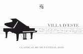CLASSICAL MUSIC FESTIVAL 2019 - Villa d'Este · studiare pianoforte all’età di 6 anni. Si è contraddistinto nel panorama musicale internazionale nel 2015, quando ha vinto il primo