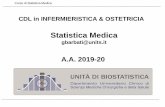 Statistica Medica · 2019-11-08 · Corso di Statistica Medica Tramite la statistica è possibile sostituire ad unimpressione qualitativa di un fenomeno la sua misura quantitativa.