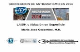 LASIK y Ablación en Superficie...María José Cosentino, M.D. LASIK y Ablación en Superficie . CORRECCION DE ASTIGMATISMO EN 2014. INSTITUTO DE LA VISION. Buenos Aires, Argentina