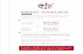 MENÙ SAKURA...e salsa dello chef € 12,00 polpetta di riso ripiena tempura di gambero, salsa teriyaki e kataifi avocado, philadelphia, salmone, kataifi e salsa zafferano Onigiri