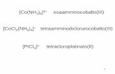 2(NH3 4 tetraamminodiclorurocobalto(III) 2- 4...5 Numeri di coordinazione elevati (e.g. 7, 8): • Ioni metallici grandi (early transition) e in elevato stato di ossidazione. • Leganti