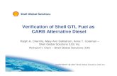 Verification of Shell GTL Fuel as CARB Alternative Diesel · 2014-03-10 · Properties of Fuels Tested Shell GTL Fuel vs CARB Reference Fuel Distillation, T90 deg F D86 627 561 PAH