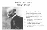 Émile Durkheim (1858-1917) · Émile Durkheim (1858-1917) • È considerato il “vero” fondatore della disciplina. • Al centro della sua opera vi sono tre preoccupazioni di