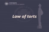 Law of torts - units.it · Law of torts . Che cosa si intende per responsabilità civile, o meglio per law of torts? Responsabilità Civile Si tratta di allocare i danni patiti da