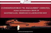 CONSERVATORIO “N. PAGANINI” GENOVA 4.pdf · 2019-03-14 · 1 La presente brochure raccoglie masterclass, seminari e laboratori che il Conservatorio “N. Paganini” ospiterà