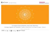 European Social Media and Email Monitor - Prima online · Il 50% degli utilizzatori di Twitter e l80% degli utenti su Facebook usa i social media per informarsi su brand e aziende.